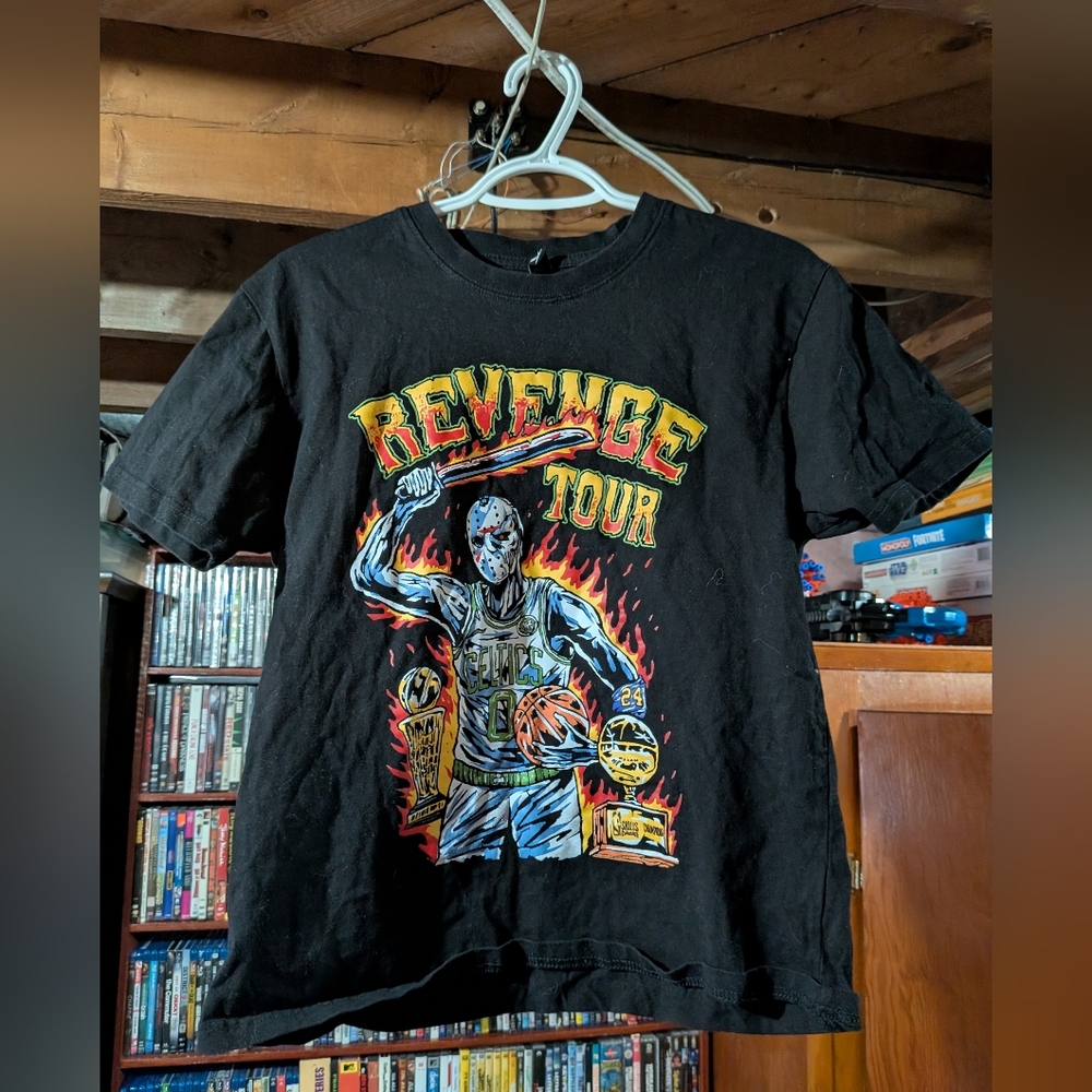 Friday The 13th Jason Voorhees Celtics NBA Revenge Tour Shirt Size 160 Small